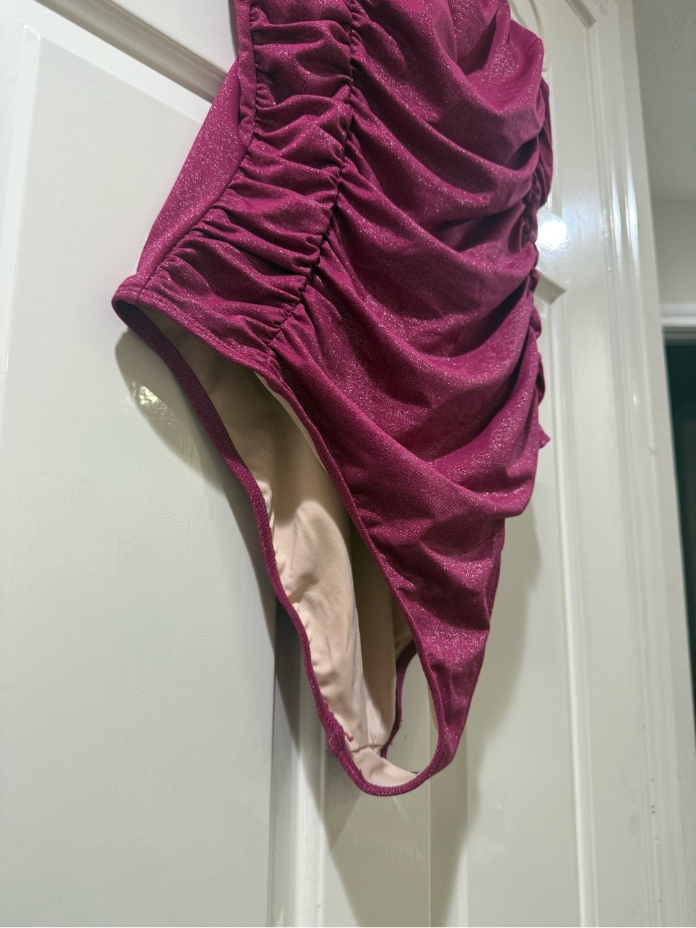 Cupshe NWT Luxe Tummy Control One Piece Sparkling Fuchsia Swimsuit size L - Picture 9 of 10